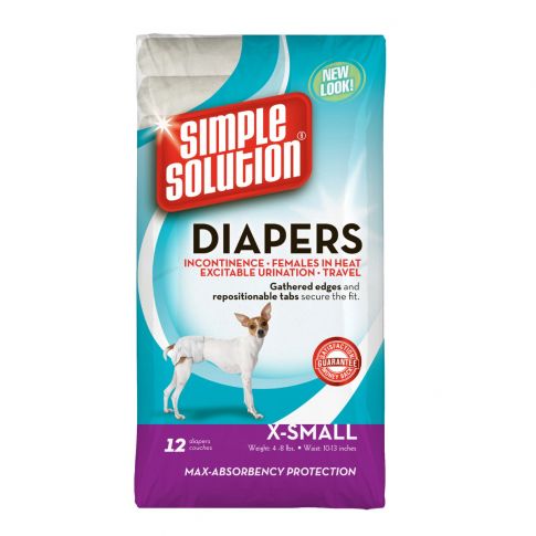 Simple Solution Disposable Diapers For Dog - 12 Diapers