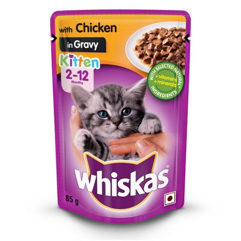 Whiskas Kitten (2-12 months) Chicken in Gravy Wet Food - 85 gm