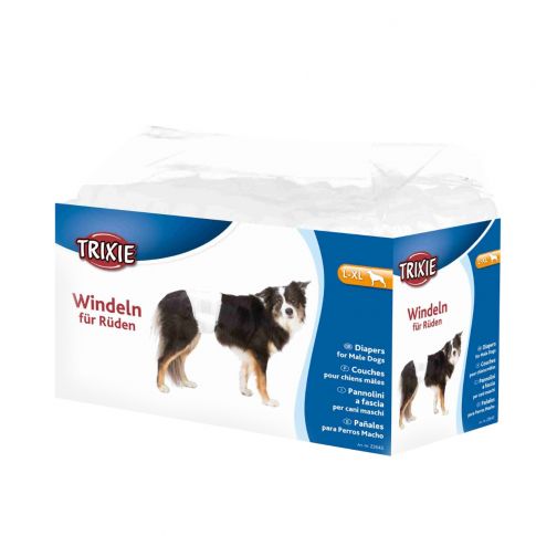 Trixie Disposable Diapers for Male Dog L-XL (60-80cm) - 12 Diapers