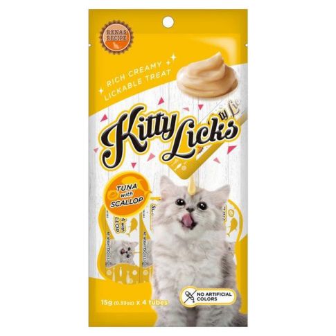 Rena Kitty Licks Tuna With Scallop Cat Treat - 15g x 4 tubes 