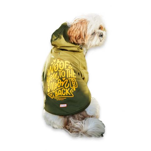 beboji Olive Sweatshirt with Hoodie for Dogs