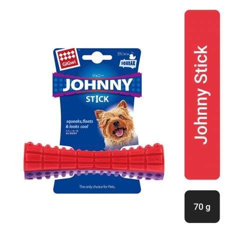 Small Johnny Stick Squeaky Dog Toy - Red/Purple