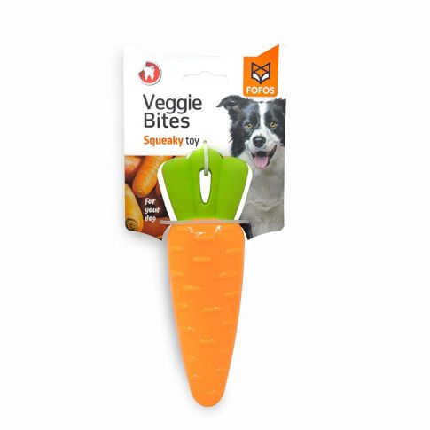 Fofos Vegi-Bites Carrot Squeaky Chew Dog Toy - Small
