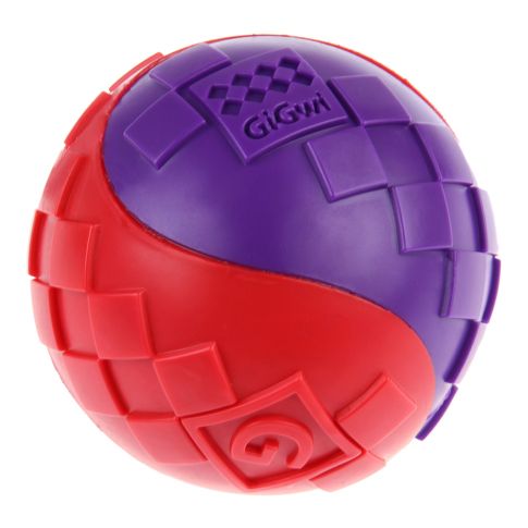 GiGwi Ball Squeaker Dog Toy - Red/Purple
