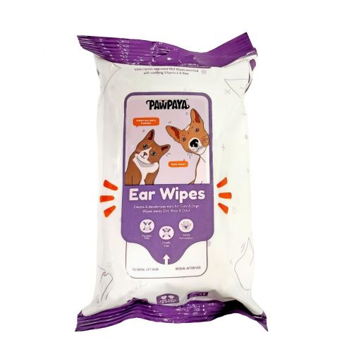 Pawpaya Ear Wipes 25 Wipes, - 20 x 18 cm