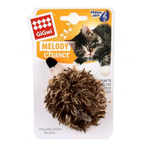 GiGwi Hedgehog Melody Chaser With Motion Activated Sound Chip (Hedgehog Sound) Cat Toy
