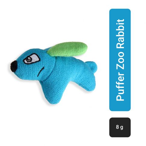 GiGwi Puffer Zoo Rabbit Knitted fabric Dog Toy - Blue