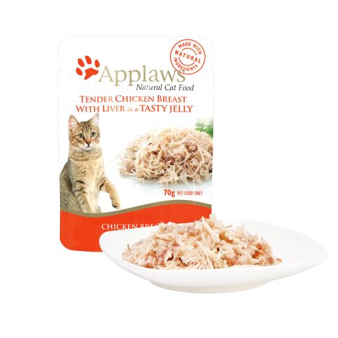 Applaws Chicken Breast with Liver in a Tasty Jelly Adult Wet Cat Food - 70 gm