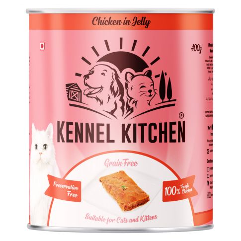 Kennel Kitchen Grain Free Chicken in Jelly Kitten/Adult Wet Cat Food - 400 gm (Pack of 2)