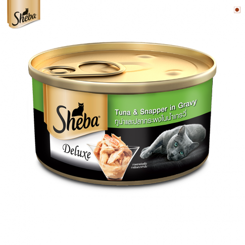 Sheba Deluxe Tuna & Snapper In Gravy Premium Canned Wet Cat Food - 85 gm