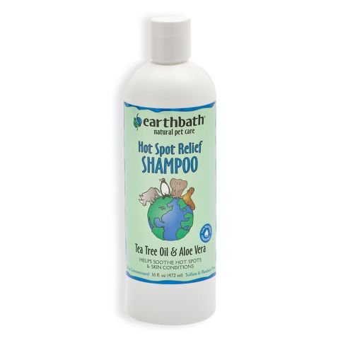 Earthbath Hot Spot Relief Shampoo Soothes Hot Spots & Skin Conditions Tea Tree & Aloe Vera Dog Shampoo - 472 ml