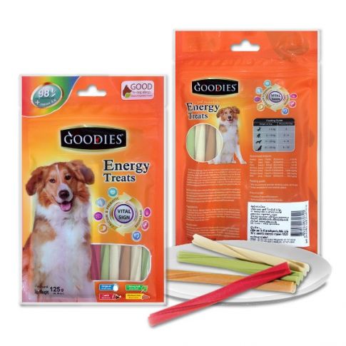 Goodies Energy Treats Mix Sticks Orignal, Lamb, Chlophyll & Chicken Liver Flavour Dog Dental Treat - 125 gm