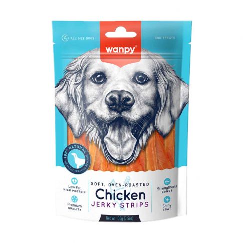 Wanpy Chicken Jerky Strips Dog Treat -100 gm 