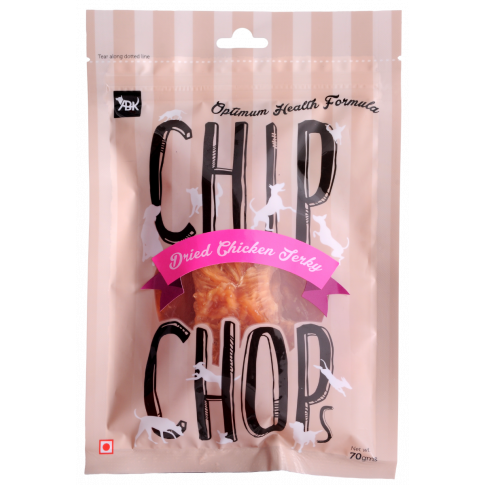 Chip Chops Dried Chicken Jerky Dog Meaty Treat - 70 gm