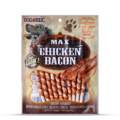  Dogaholic BBQ Max Chicken Bacon Sticks, Dog Treats