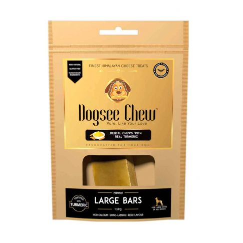 Dogsee Chew Turmeric Large Bars Long-Lasting Dental Chews For Large Dogs - 130 gm
