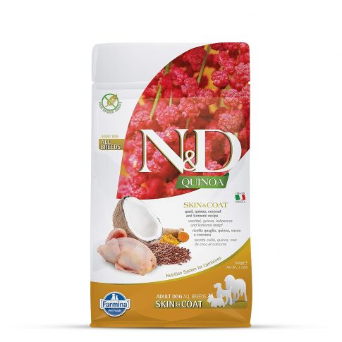 Farmina N&D Grain Free Quinoa Skin & Coat - (Quail, Coconut & Turmeric) Adult All Breeds Dry Dog Food