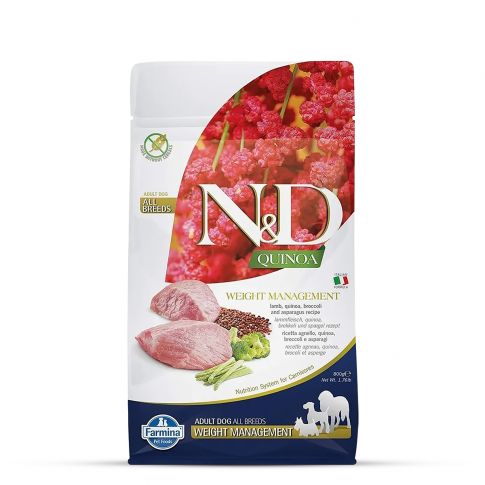 Farmina N&D Grain Free Quinoa Weight Management - (Lamb, Broccoli & Asparagus) Adult All Breeds Dry Dog Food