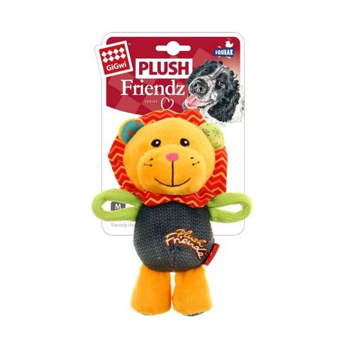 Gigwi Lion Plush Friendz With Squeaker Dog Toy - Large