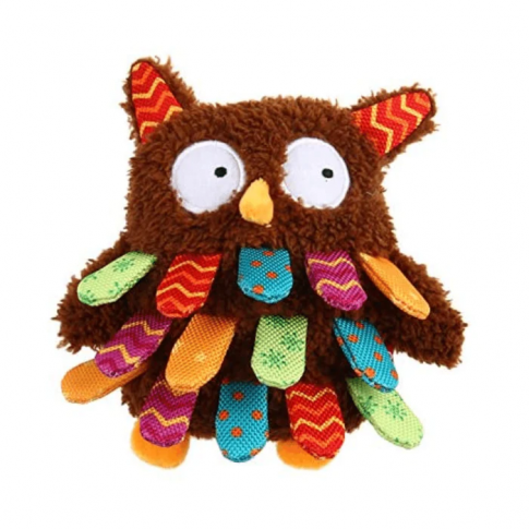 Gigwi Owl Plush Friendz With Squeaker Dog Toy