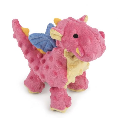 Godog Dragons With Chew Guard Technology Durable Plush Squeaker Dog Toy Periwinkle