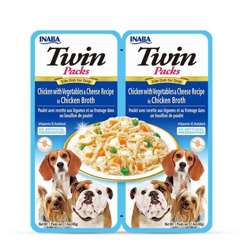 Inaba Twin Packs Chicken With Vegetables n Cheese Wet Dog Food - 80 gm