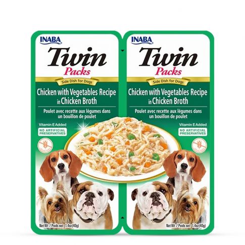 Inaba Twin Packs Chicken With Vegetables Wet Dog Food - 80 gm