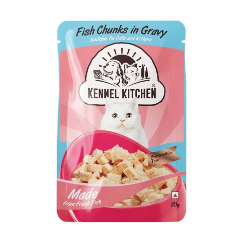 Kennel Kitchen Fish Chunks in Gravy Wet Cat Food - 80 gm