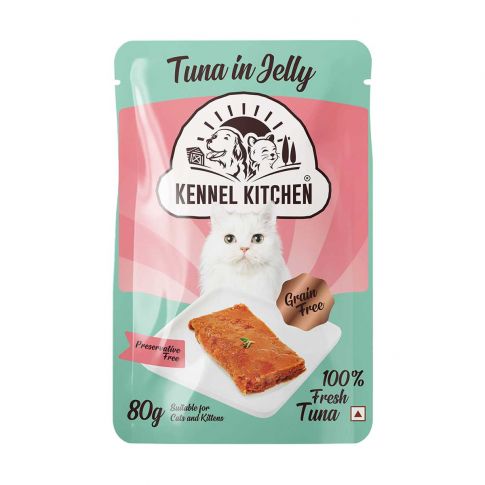 Kennel Kitchen Grain Free Tuna In Jelly Kitten/Adult Wet Cat Food - 80 gm