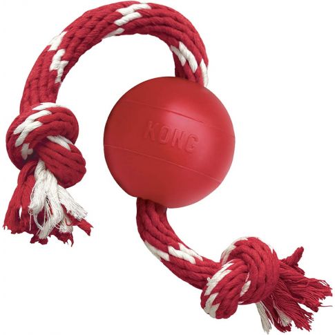 Kong Ball with hole Red Fetch Dog Toy Red