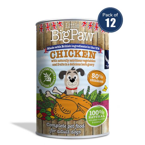 Little Big Paw Grain free Chicken with Green Beans, Mixed Peppers and Sweet Potato in a Rich Herb Gravy Wet Dog Food - 390 gm (Pack Of 12)