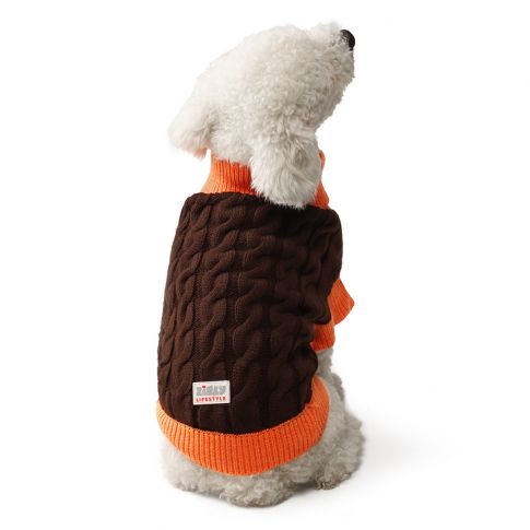  ZL Choco Cable Dog Sweater