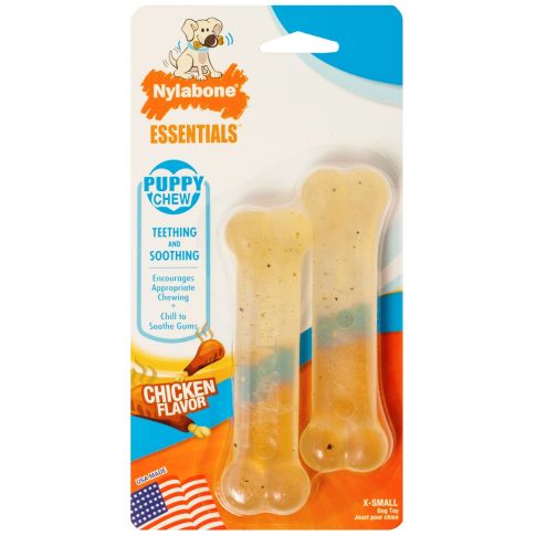 Nylabone Daily Dental Chicken Flavoured Twin Pack Chew Toy