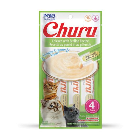 Inaba Churu Chicken With Scallop Meaty Creamy  Cat  Treat - 56 gm