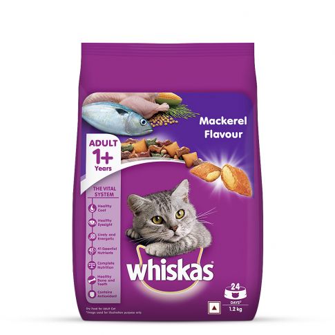 Whiskas Adult (+1 year) Mackerel Flavour Dry Cat Food