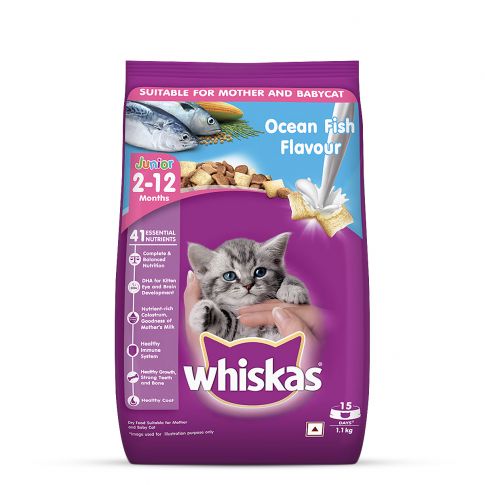 Buy Whiskas Kitten 2 12 months Oean Fish Dry Food Online In India I Zigly