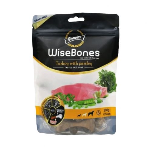 Gnawlers Wisebone Turkey with Parsley Medium Dog Treat - 200 gm