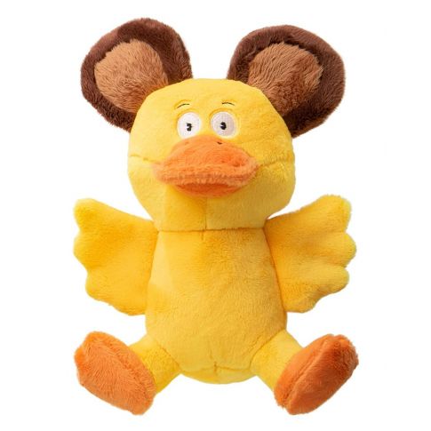 GoDog Silent Squeak Flips Duck Bear with Chew Guard Technology Durable Plush Dog Toy - Large