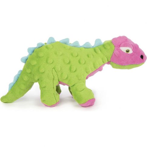 Godog Dinos Spike with Chew Guard Technology Plush Squeaker Dog Toy Blue - Large