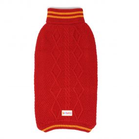 beboji Cable Knit Rust Sweater for Dogs