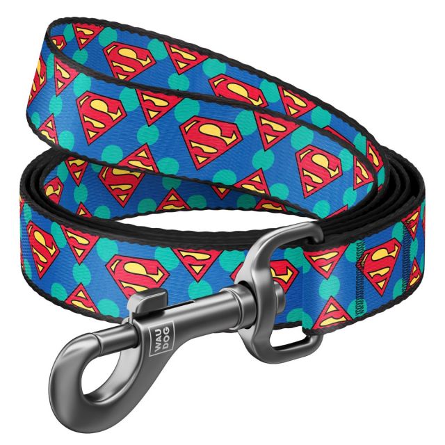 Waudog Nylon Superman Logo Design Dog Leash