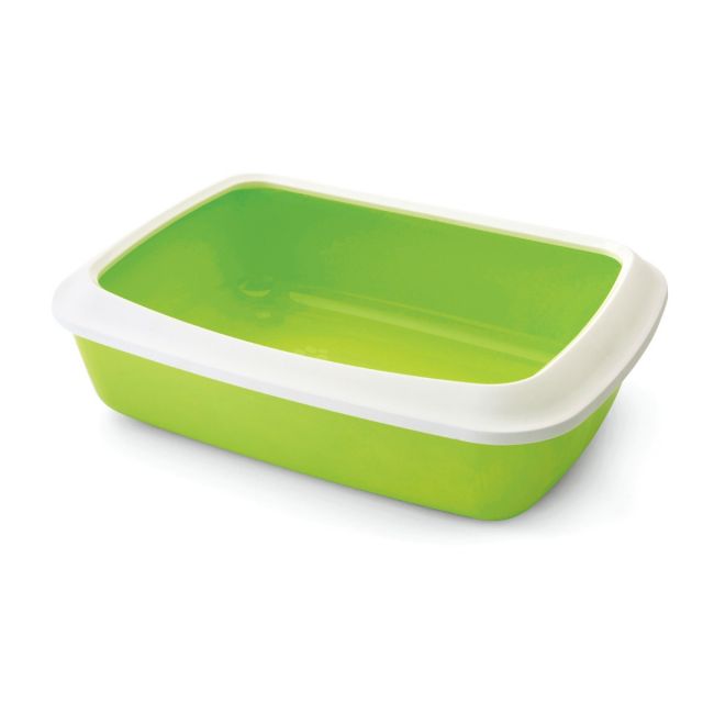 Savic Iriz Cat Litter Tray with Rim Lemon Green - 43.18 cm