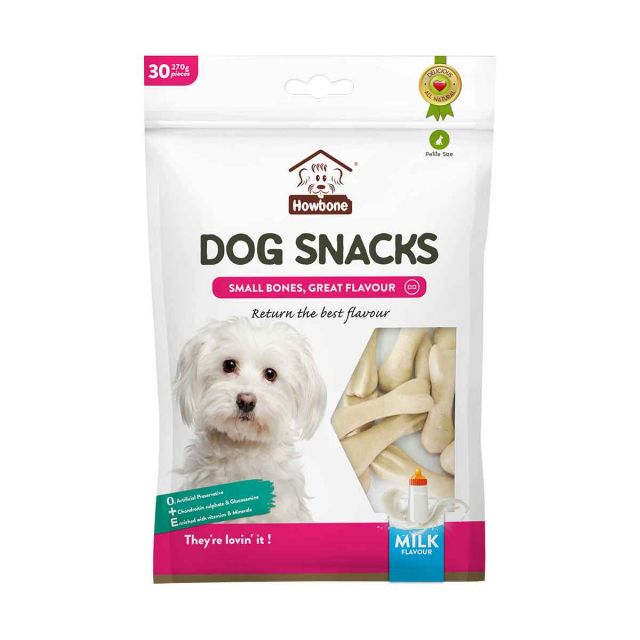 Gnawlers Howbone Dog Snack Small 15 in 1 Milk Dog Treat - 270 gm