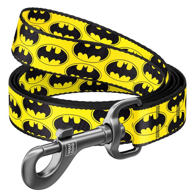Waudog Batman Logo Nylon Dog Leash (15 mm) Small - 122 cm