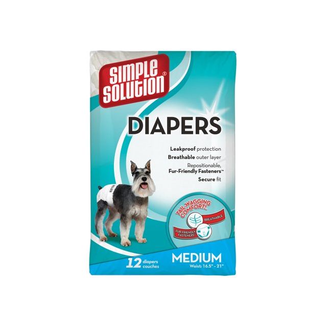 Simple Solution Disposable Diapers Medium (38-58cm) - 12 Diapers