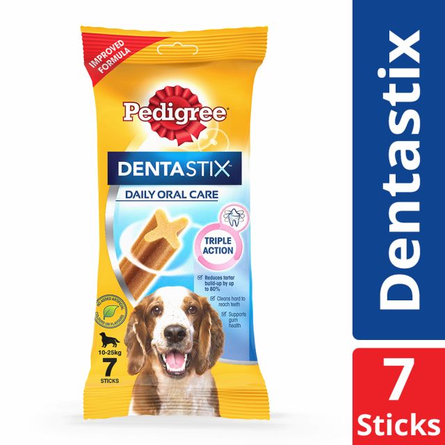 Pedigree Dentastix Medium Breed (10-25 kg) Oral Care Dog Treat Weekly Pack (7 Sticks) - 180 gm