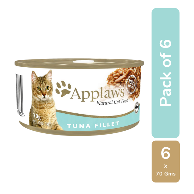 Applaws Tuna Fillet Canned Adult Wet Cat Food - 70 gm (Pack Of 6)