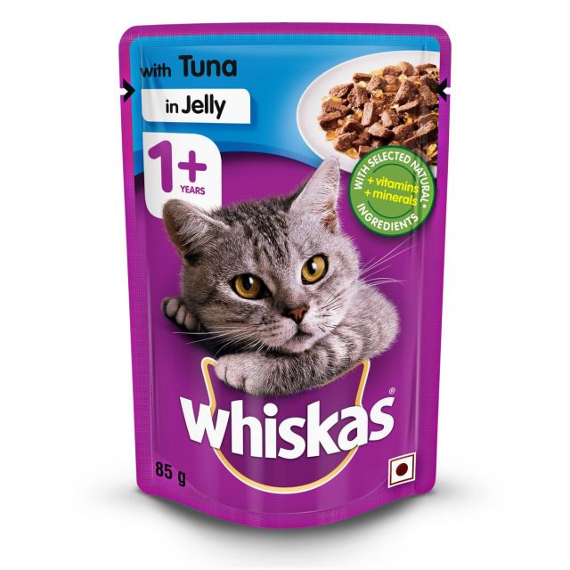 Whiskas Adult (+1 year) Tuna in Jelly Wet Cat Food - 85 gm