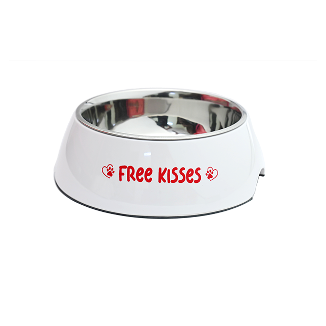 beboji Free Kises Malamine Dog Bowl - White-940 ml