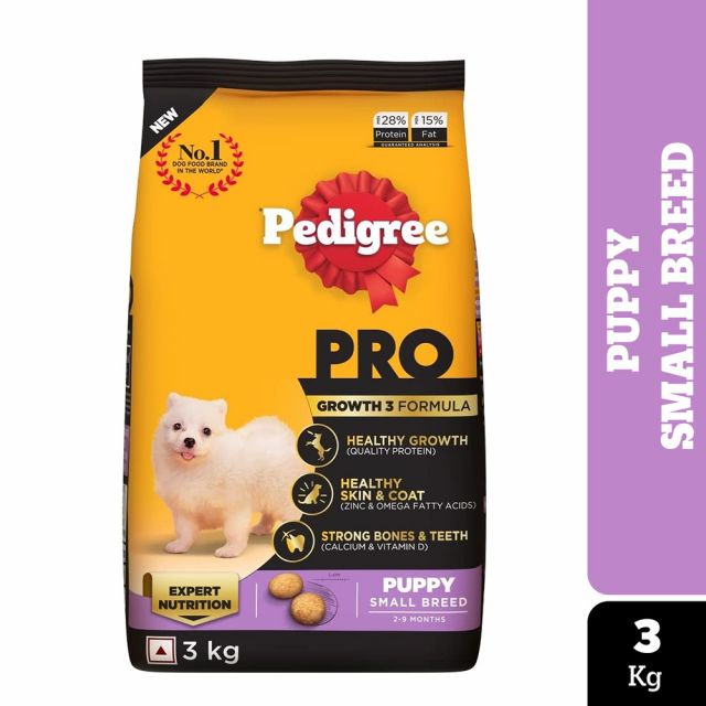 Pedigree PRO Expert Nutrition Small Breed Puppy (2-9 Months) Dry Dog Food - Chicken-3 kg